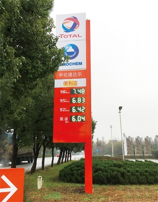 Outdoor Red 7 Segment Display Screen LED Gas Station Sign Board