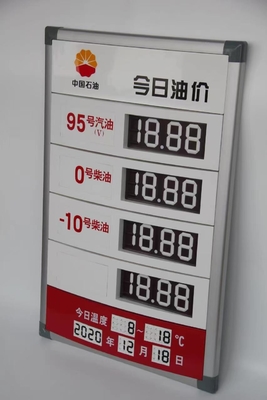 Outdoor ASA Plastic Gas Station Numbers Manual Adjustment Digital Price Display